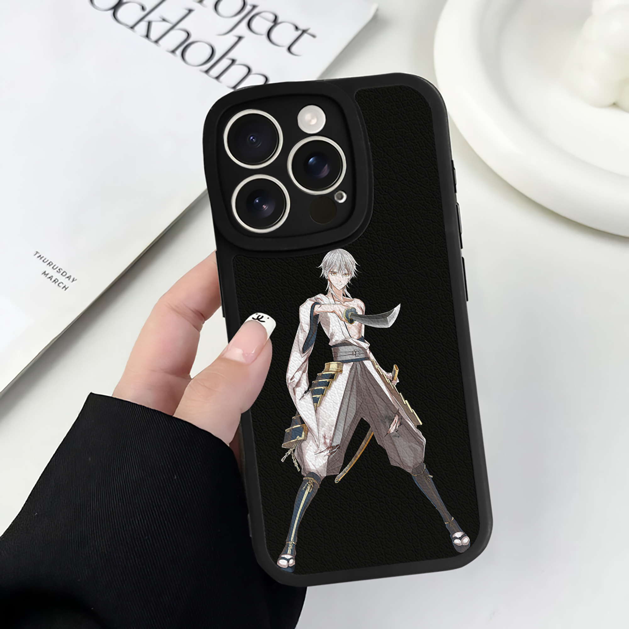 （画像用） 刀剣乱舞 Touken Ranbu 【iPhone 16シリーズ対応】シリコンスマホケース（レザー調） 材質：シリコン